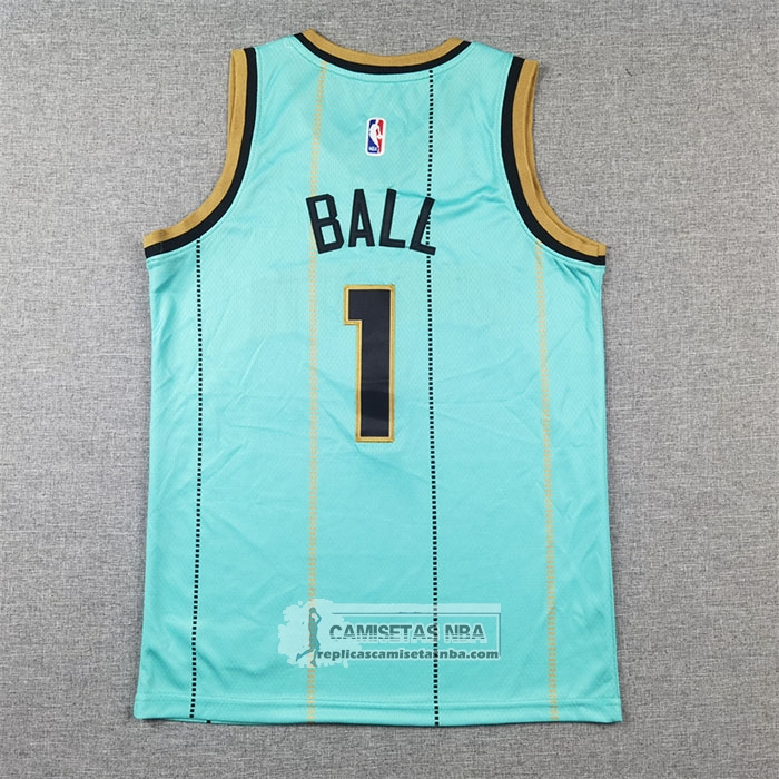 Camiseta Nino Charlotte Hornets Lonzo Ball NO 1 Ciudad 2024-25 Verde